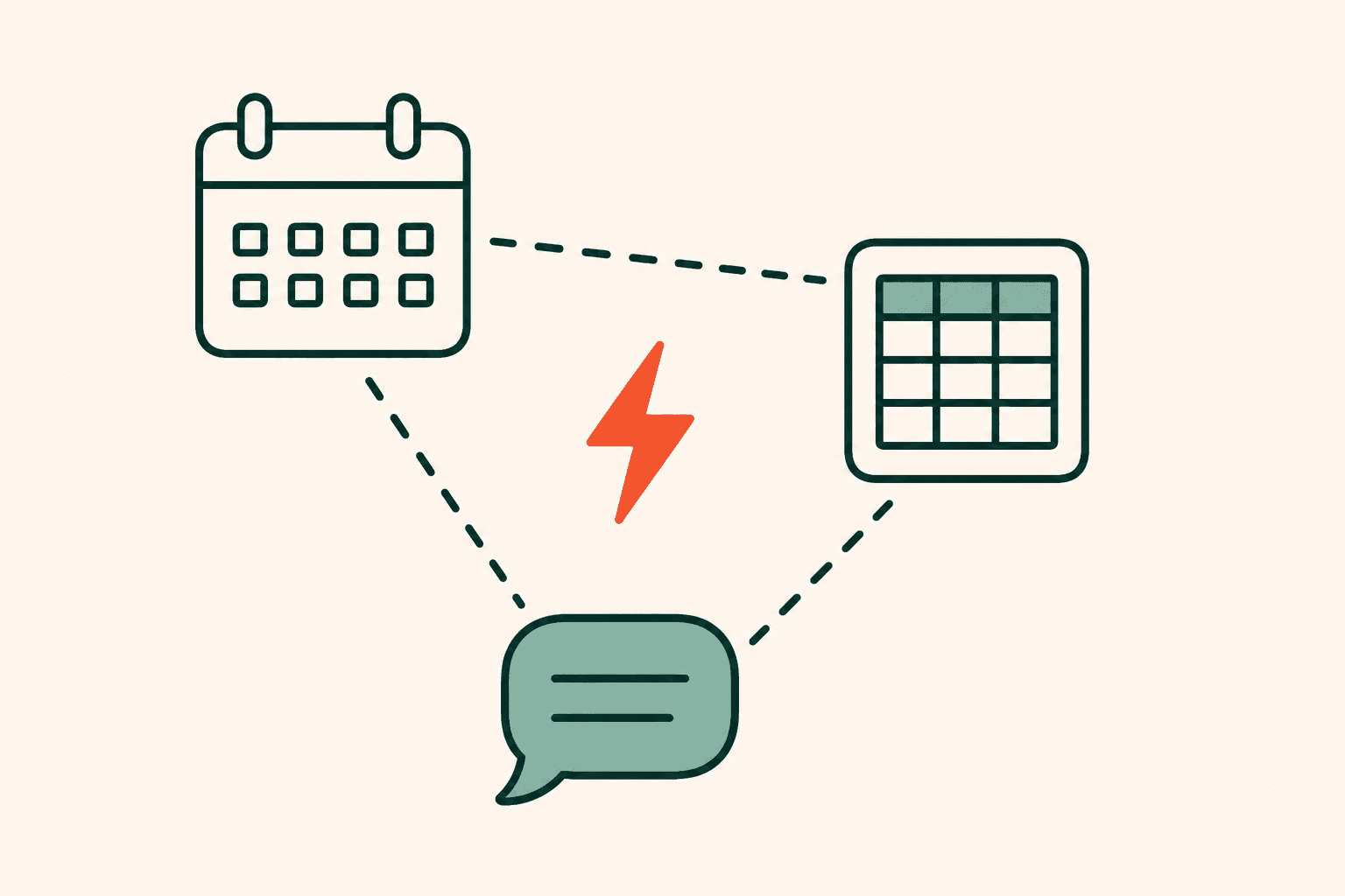 Illustration of business tools being connected together